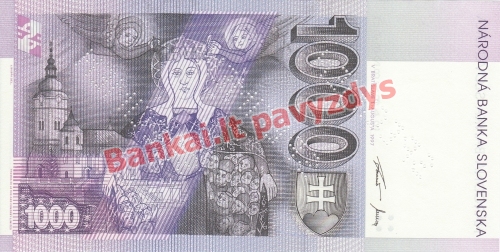 1000 Korunų banknoto galinė pusė