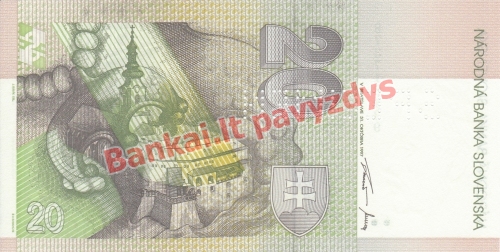 20 Korunų banknoto galinė pusė