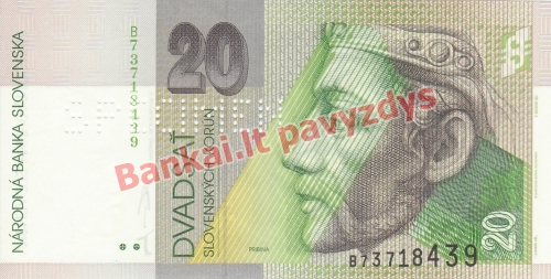 20 Korunų banknoto priekinė pusė
