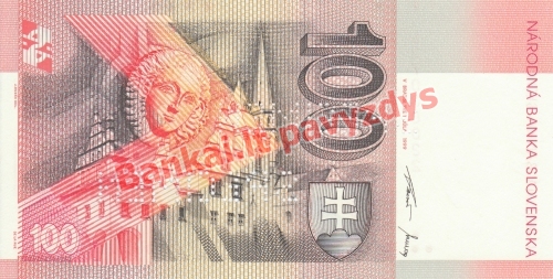 100 Korunų banknoto galinė pusė