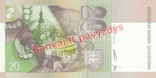 20 Korunų banknoto galinė pusė