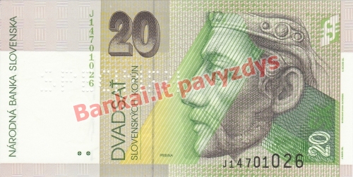 20 Korunų banknoto priekinė pusė