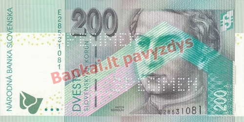 200 Korunų banknoto priekinė pusė