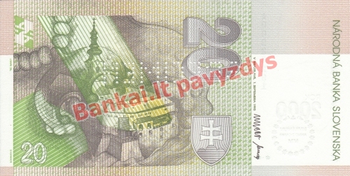 20 Korunų banknoto galinė pusė