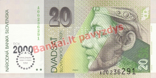20 Korunų banknoto priekinė pusė