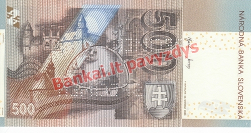 500 Korunų banknoto galinė pusė