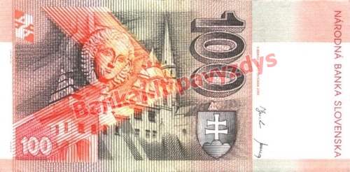 100 Korunų banknoto galinė pusė