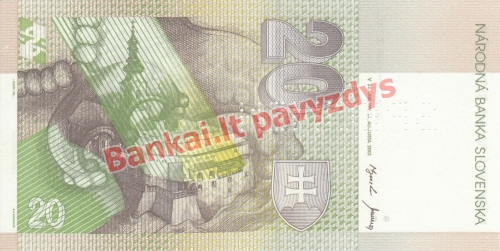 20 Korunų banknoto galinė pusė
