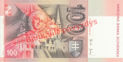 100 Korunų banknoto galinė pusė