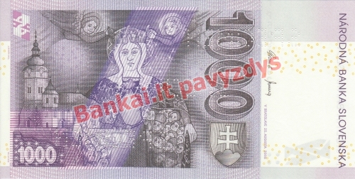 1000 Korunų banknoto galinė pusė