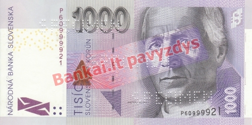1000 Korunų banknoto priekinė pusė