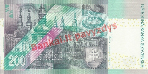 200 Korunų banknoto galinė pusė