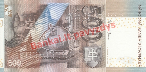 500 Korunų banknoto galinė pusė