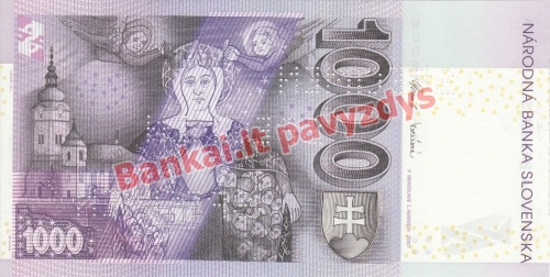 1000 Korunų banknoto galinė pusė