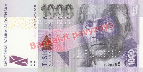1000 Korunų banknoto priekinė pusė