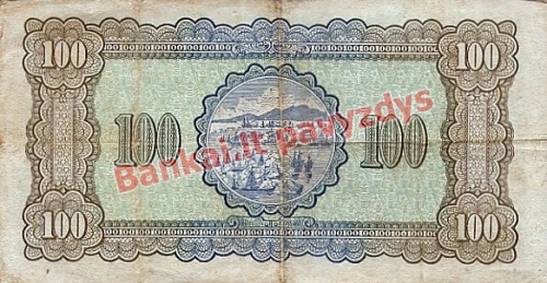 100 Juanių banknoto galinė pusė