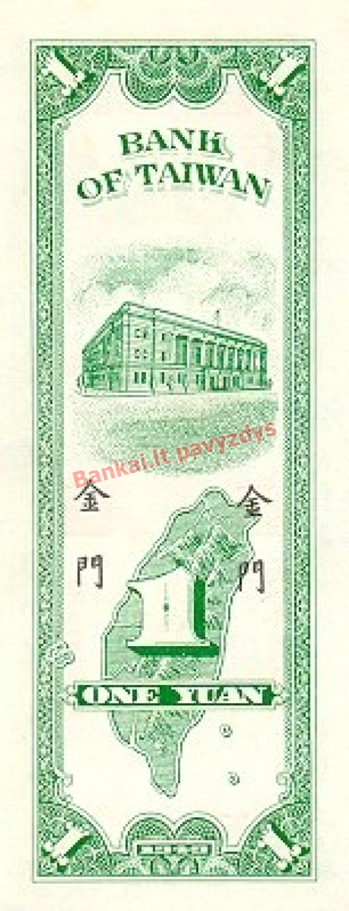 1 Juanio banknoto galinė pusė