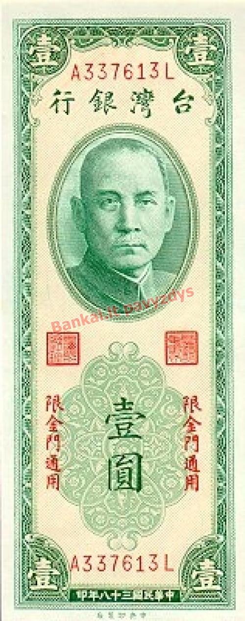 1 Juanio banknoto priekinė pusė