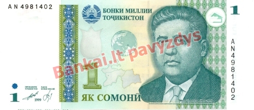 1 Somonio banknoto priekinė pusė