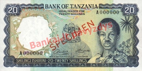 20 Šilingų banknoto priekinė pusė