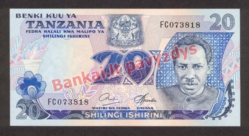 20 Šilingų banknoto priekinė pusė