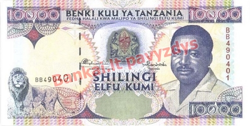 10000 Šilingų banknoto priekinė pusė