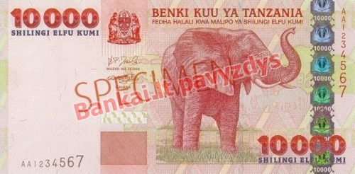 10000 Šilingų banknoto priekinė pusė