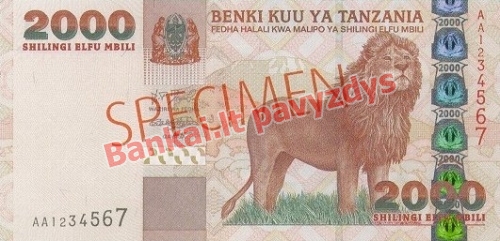 2000 Šilingų banknoto priekinė pusė