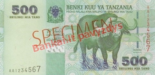 500 Šilingų banknoto priekinė pusė