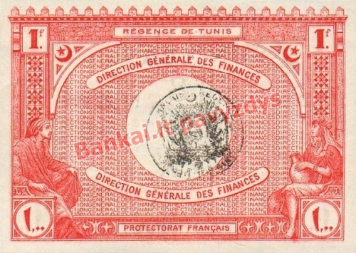1 Franko banknoto galinė pusė