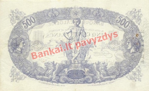 500 Frankų banknoto galinė pusė