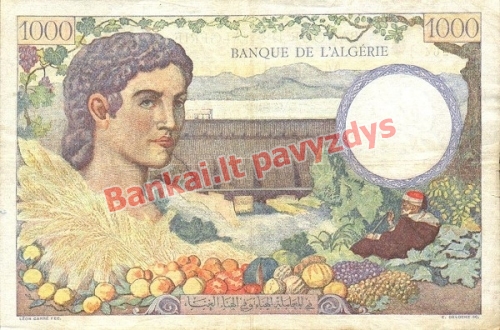 1000 Frankų banknoto galinė pusė