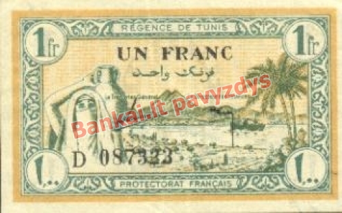 1 Franko banknoto priekinė pusė
