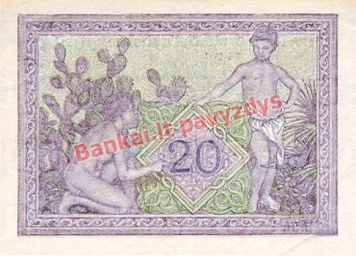 20 Frankų banknoto galinė pusė