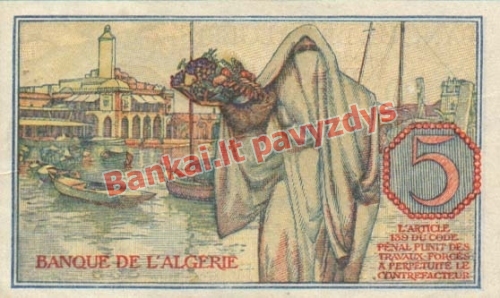 5 Frankų banknoto galinė pusė