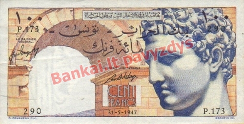 100 Frankų banknoto priekinė pusė