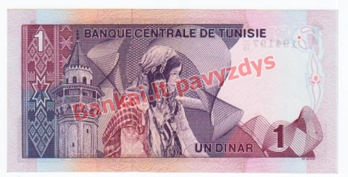 1 Dinaro banknoto galinė pusė