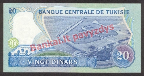 20 Dinarų banknoto galinė pusė