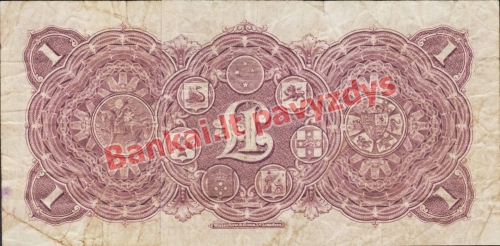 1 Svaro banknoto galinė pusė