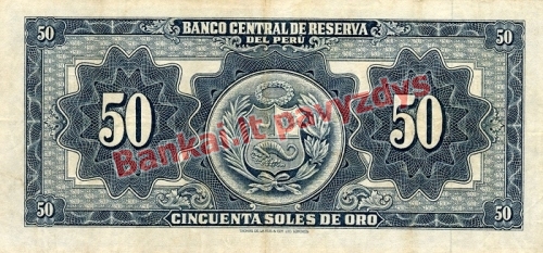 50 Soles  banknoto galinė pusė