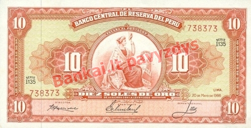 10 Soles  banknoto priekinė pusė