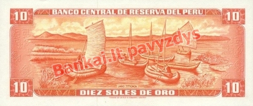 10 Soles  banknoto galinė pusė