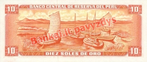10 Soles  banknoto galinė pusė