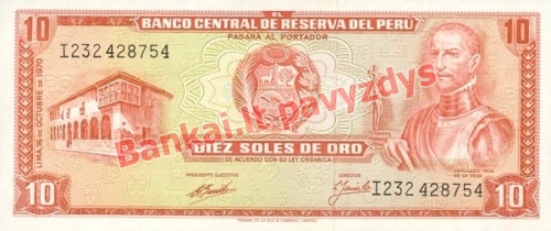10 Soles  banknoto priekinė pusė