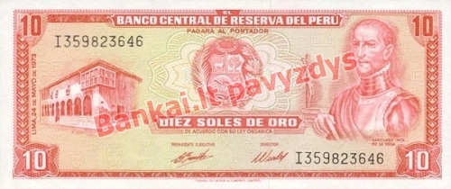 10 Soles  banknoto priekinė pusė