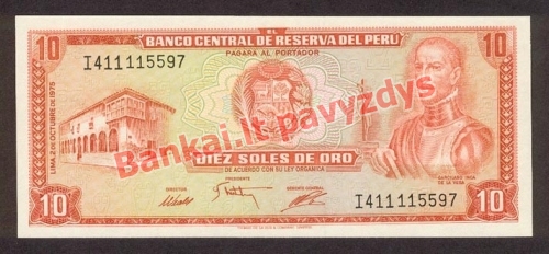 10 Soles  banknoto priekinė pusė