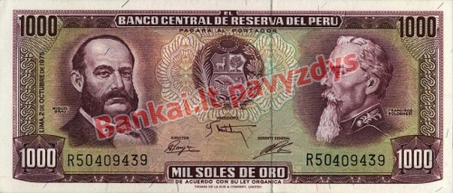 1000 Solių banknoto priekinė pusė