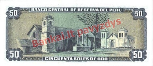 50 Soles  banknoto galinė pusė