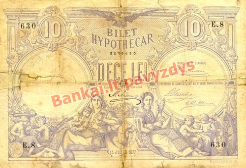 10 Lėjų banknoto priekinė pusė