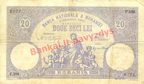 20 Lėjų banknoto priekinė pusė
